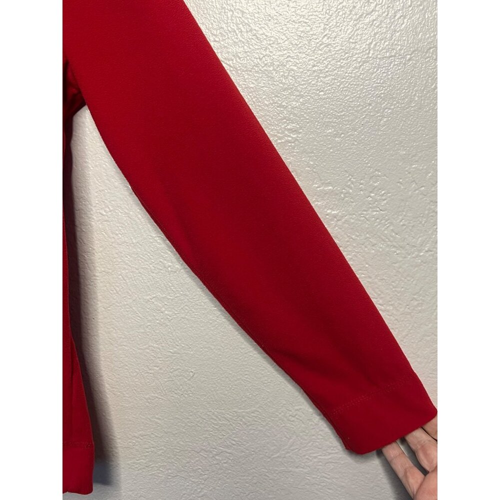 2 Made for Life Women's Medium Sweatshirts Lightweight V-Neck Cream Red Long - Picture 11 of 13
